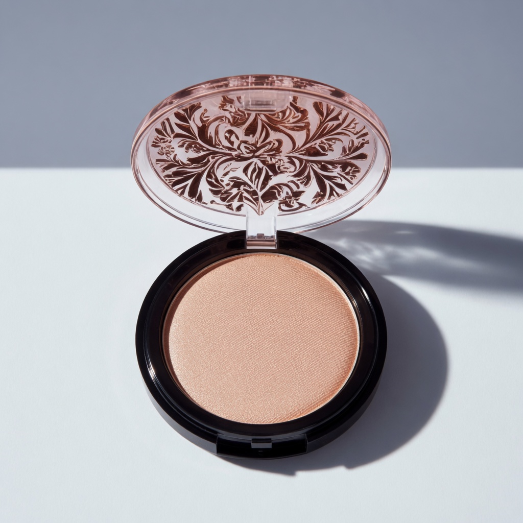 Floral Pressed Powder Compact